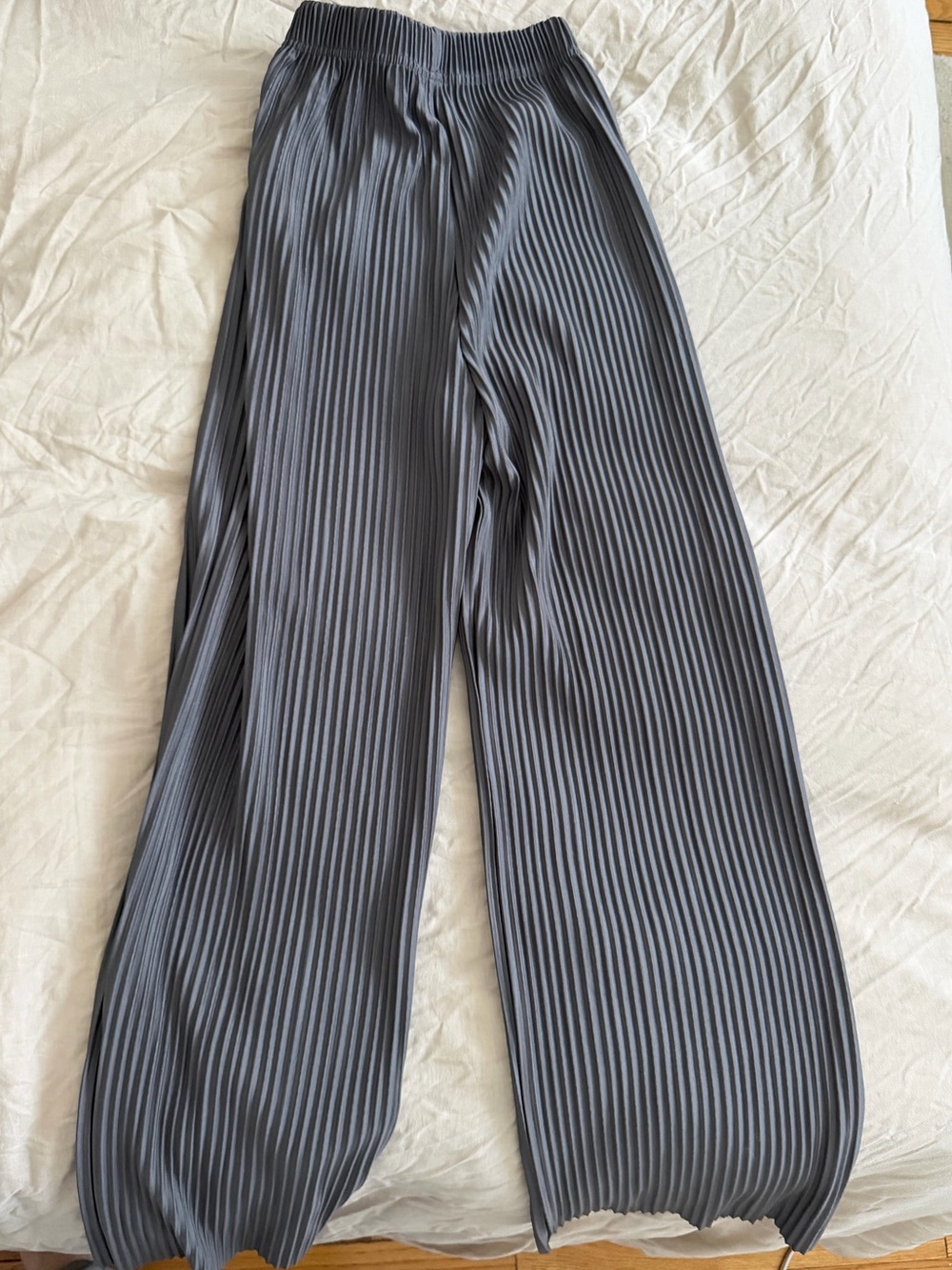 3.3 Field Trip Wide-Leg Pleated Pants in Charcoal Gray